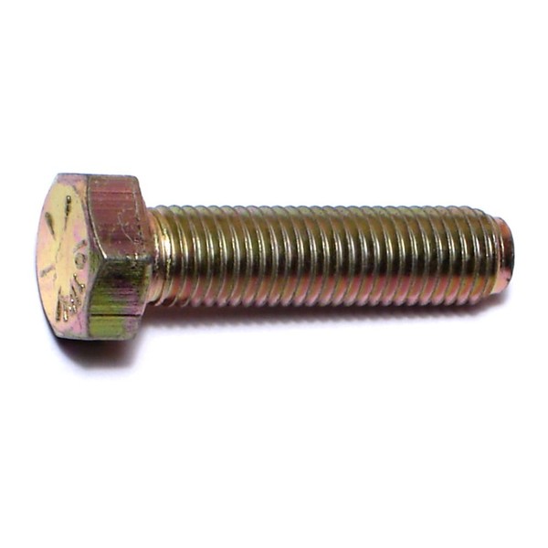 Midwest Fastener Grade 8, 5/16"-24 Hex Head Cap Screw, Zinc Yellow Steel, 1-1/4 in L, 10 PK 62963